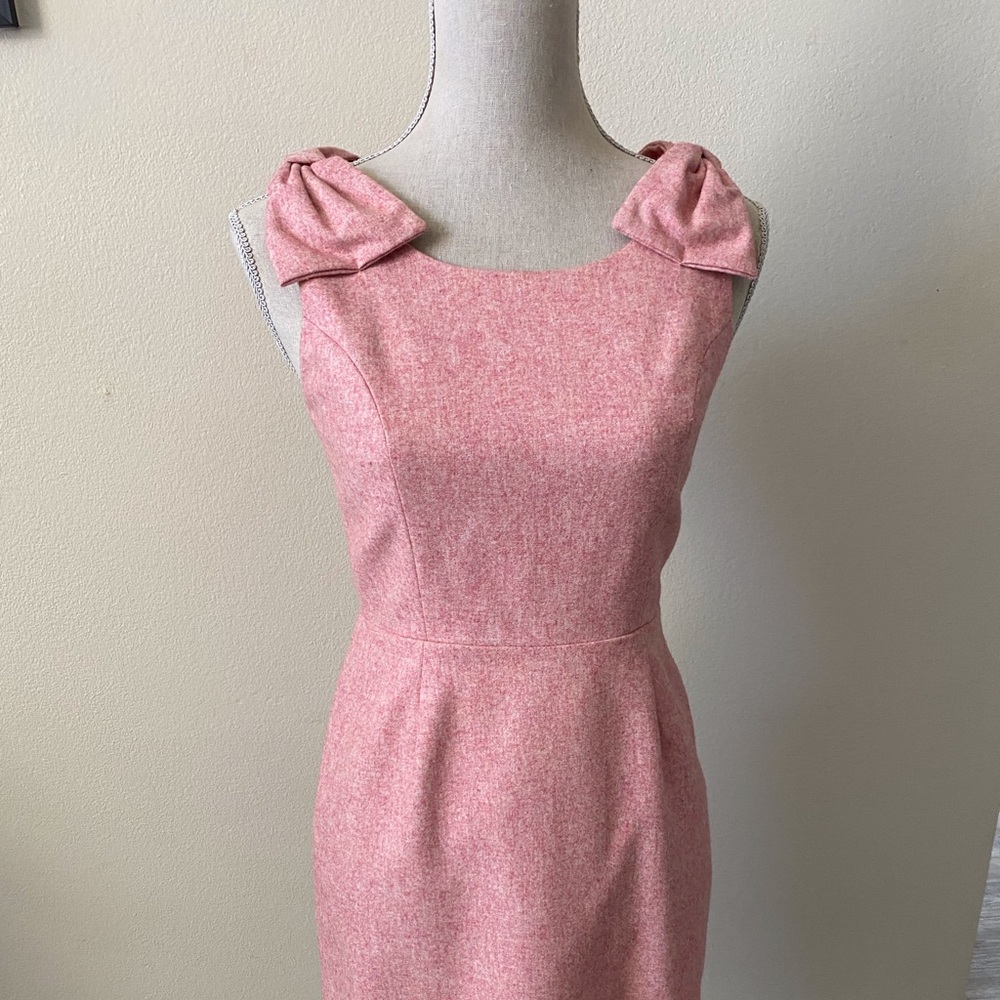 Pink Structured Dress with shoulder bows